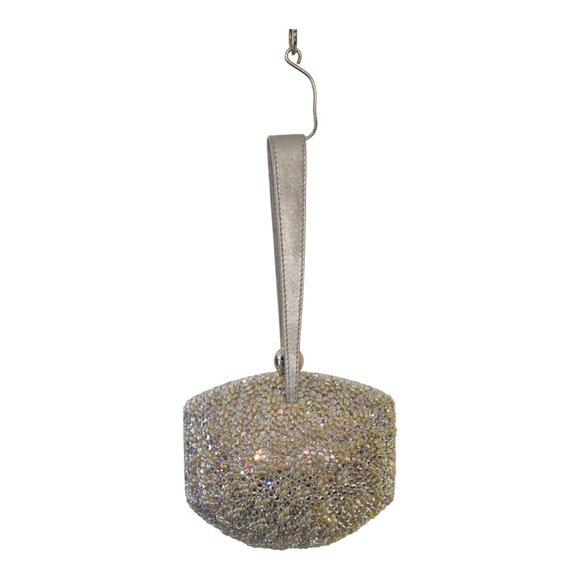 RODO allover Swarovski crystal silver leather wristlet clutch evening bag - Picture 12 of 16